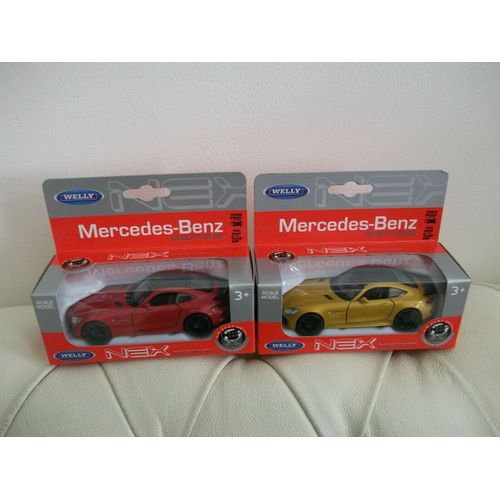Mercedes-Benz C 63 Amg Coupé - Lot De 2 Miniatures Voitures Métal Welly (1:43)