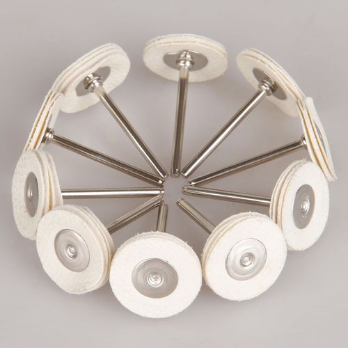 Tampon De Polissage En Cuir, 25mm, 10 Pièces, Pour Outil Rotatif Dremel, Tige De 3mm