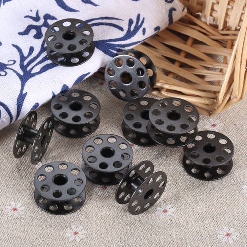 Bobines Noires Pour Machine À Coudre En Acier Au Carbure 25mm, 10 Pièces, Pied De Marche Pour Machines À Coudre Industrielles À Aiguille Unique