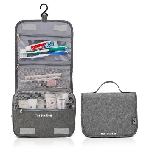 TD® Sac de lavage de voyage d'affaires sac cosmétique portable pliable sac de rangement multifonctionnel pour hommes et femmes gris