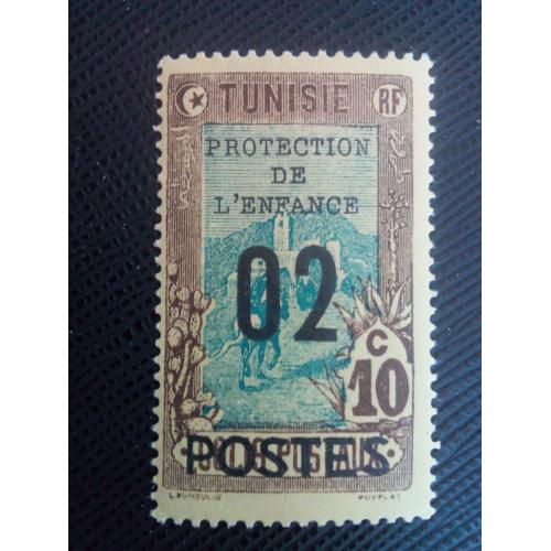 Timbre Tunisie Yt 111 Protection De L'enfance, Cheval (Equus Ferus Caballus) 1925 ( 090106 )