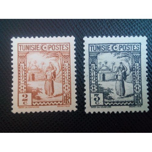 Timbre Tunisie Yt 162 - 163 Pays Et Peuple - Femme Arabe 1931 ( 090106 )