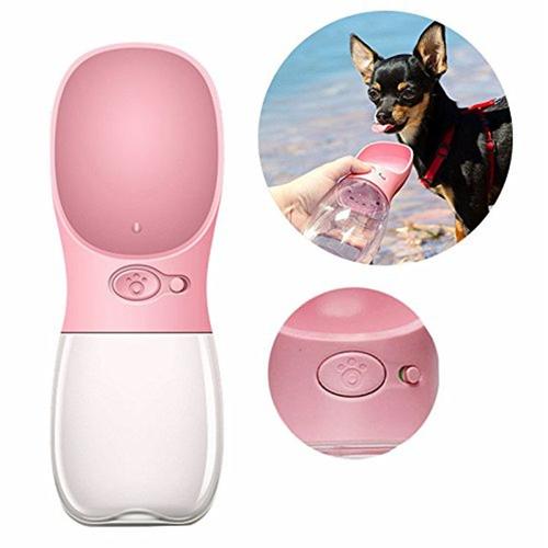 Bouteille D'eau Pour Chien Chat Et DAutres Animaux De Compagnie Portable Légère Durable Pour Voyage, Randonnée (350ml, Rose)