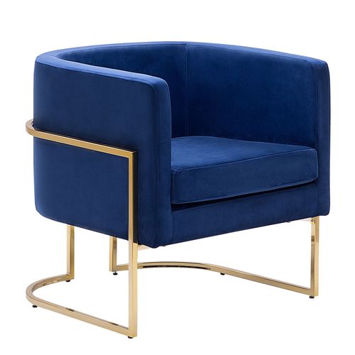 Fauteuil Sirkka Velours Bleu Foncé