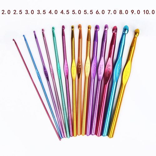 Crochet En Aluminium Multicolore, Aiguilles À Tricoter Mixtes Pour L'artisanat De Bricolage, Fils À Coudre, Accessoires De Machine À Tricoter, 2-10mm