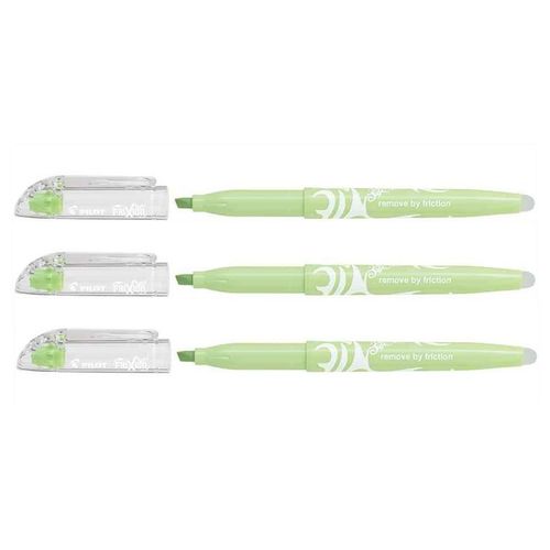 Pilot Lot De 3 Surligneurs Frixion Light Natural Effaçable Pointe Biseau Vert Clair