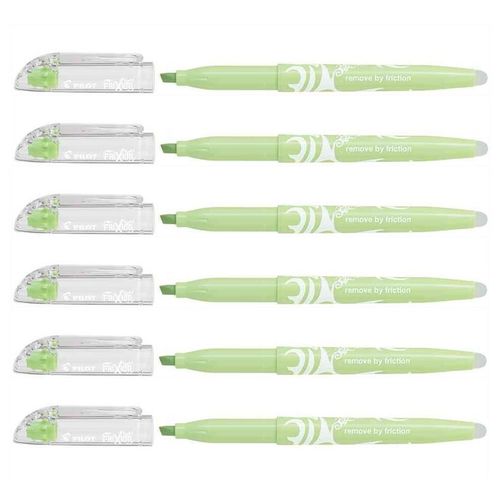 Pilot Lot De 6 Surligneurs Frixion Light Natural Effaçable Pointe Biseau Vert Clair
