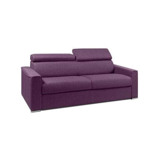 Canapé 4 Places Convertible Express En Tissu Vizir - Violet - Couchage 160 Cm - Matelas 18 Cm