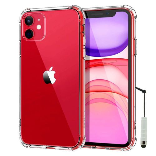 Coque Silicone Tpu Souple Pour Apple Iphone 11 6.1" Anti-Choc Ultra Résistant Avec Coins Renforcés - Transparent + Mini Stylet