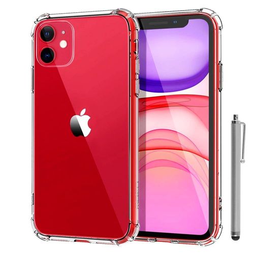 Coque Silicone Tpu Souple Pour Apple Iphone 11 6.1" Anti-Choc Ultra Résistant Avec Coins Renforcés - Transparent + Stylet