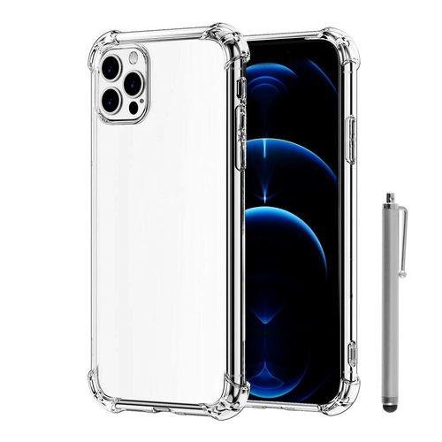 Coque Silicone Tpu Souple Pour Apple Iphone 12 Pro Max 6.7" Anti-Choc Ultra Résistant Avec Coins Renforcés - Transparent + Stylet