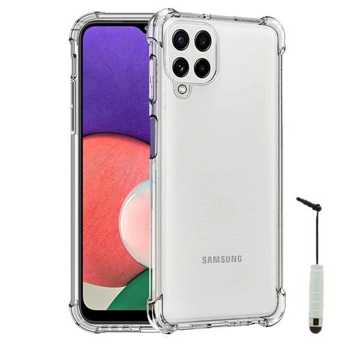 Coque Silicone Tpu Souple Pour Samsung Galaxy A22 4g 6.4" Anti-Choc Ultra Résistant Avec Coins Renforcés - Transparent + Mini Stylet