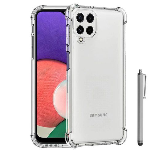 Coque Silicone Tpu Souple Pour Samsung Galaxy A22 4g 6.4" Anti-Choc Ultra Résistant Avec Coins Renforcés - Transparent + Stylet