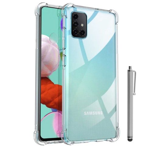Coque Silicone Tpu Souple Pour Samsung Galaxy A51 6.5" Anti-Choc Ultra Résistant Avec Coins Renforcés - Transparent + Stylet
