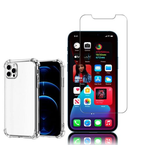 Coque Silicone Tpu Souple Pour Apple Iphone 12 Pro Max 6.7" Anti-Choc Ultra Résistant Avec Coins Renforcés - Transparent + 1 Film Verre Trempé - Transparent