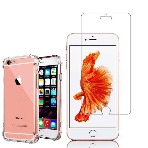 Coque Silicone Tpu Souple Pour Apple Iphone 6/ 6s Anti-Choc Ultra Résistant Avec Coins Renforcés - Transparent + 1 Film Verre Trempé - Transparent