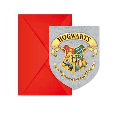 6 Invitations Avec Enveloppes Harry Potter
