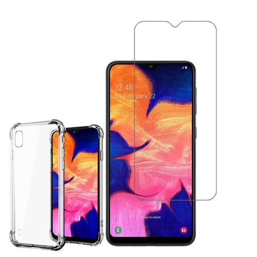 Coque Silicone Tpu Souple Pour Samsung Galaxy A10 6.2" Anti-Choc Ultra Résistant Avec Coins Renforcés - Transparent + 1 Film Verre Trempé - Transparent