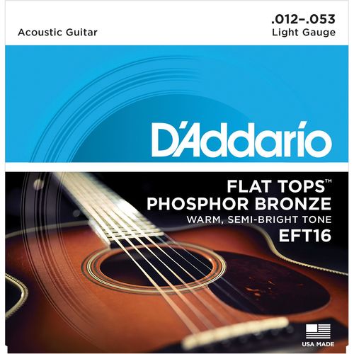 D'addario Eft16, Guitare ? R?Sonateur, 12-53 - Phosphore Bronze - Filet Sup?Rieur Plat