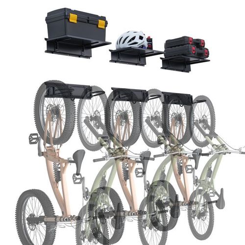 Support De Rangement Pour Vélo-Vevor-1219,2 Mm-6 Porte-3 Crochets-Charge 136 Kg-3 Etagères-Différentes Tailles De Vélo