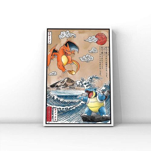 Affiche Imprimée Dessin Animé Japonais Pokemon, Portrait, Bande Dessinée,  Charizard, Blastoise, Pour Chambre D'Enfants, Cadeaux Pour Chambre À  Coucher, Décor Mural 40*40cm