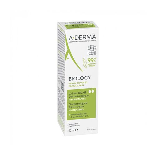 Aderma Biology Crème Riche Hydratante Bio 40ml 