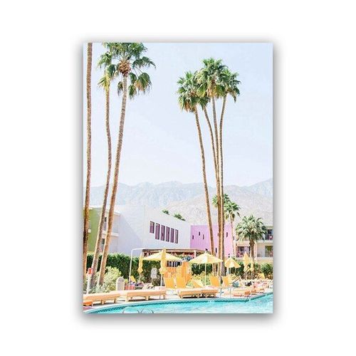 Affiche Sur Toile Saguaro Avec Paysage De Palmier Tropical, Peinture Murale, Art Modulaire, Pour Décoration De Salon Et De Maison 40*40cm