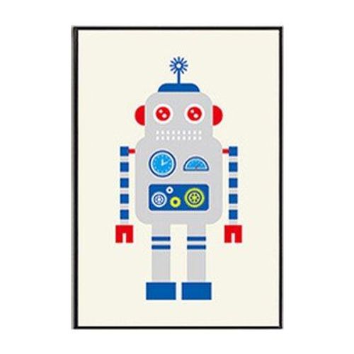 Toile De Peinture Robot De Dessin Animé, Affiche Imprimée Murale, Images D'art Pour Chambre D'enfants, Cadeau D'anniversaire, Décoration De Maison 40*40cm