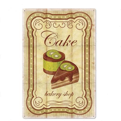 Plaque De Cupcake Vintage En Métal, Plaque En Étain Créative Chic Boulangerie Boutique Cuisine Café Restaurant Décor Mural Affiche D'art Rétro Plaque En Métal 40*40cm