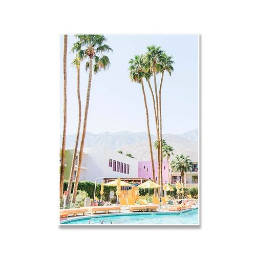 Toile Imprimée D'arbre Tropical, Affiches D'hôtel Saguaro, Peinture De Paysage De Palmiers, Images D'art Murales, Décoration De Maison Pour Salon 40*40cm