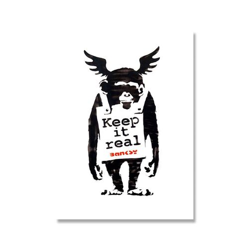 Affiche De Singe Rire Maintenant, Graffiti De Rue, Imprimés D'art Mural Noir Et Blanc, Peinture Sur Toile Pour Salon 40*40cm