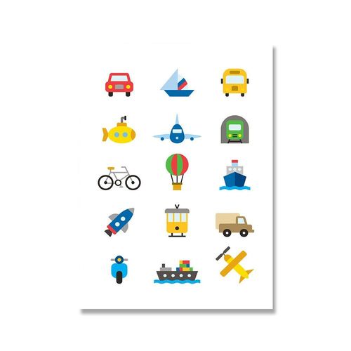 Affiche Murale En Toile D'art Imprimé Pour Garçon, Peinture De Transport, Robot, Décor De Salle De Jeux, Images Murales Pour Chambre D'enfant, Salle De Jeux 40*40cm