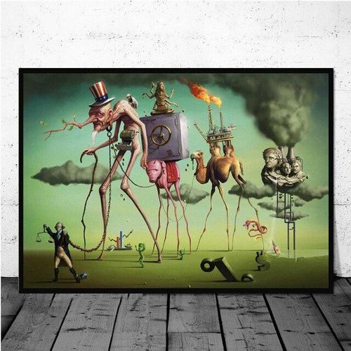 Peinture Sur Toile Abstraite De Salvador Dali, "Le Rêve Américain", Tableau D'art Mural Pour La Décoration De La Maison, Sans Cadre 40*40cm