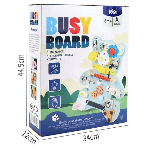 Td® Puzzle Pour Enfants Ours Occupé Jeu De Société Bébé Utilise Son Cerveau Pour Déverrouiller Et Déverrouiller Des Jouets En Bois