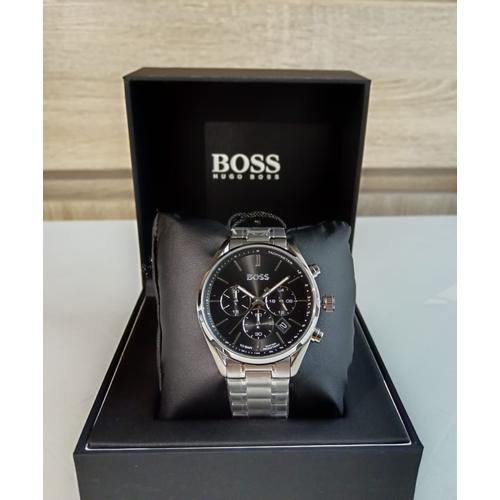 Montre Hugo Boss Chronographe, Pour Homme, Bracelet Acier Inoxydable, Mouvement Quartz, Nouveauté Montre 1513871, Analogique Date Heure Chronomètre Monte Boss