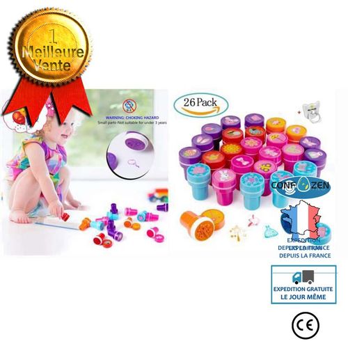 Confo® Tampons Enfants 26pcs, Tampon Encreur Enfant,Timbres Encreurs Pour Les Enfants Timbre Set Auto-Encreur Stamper Cadeau De Noël