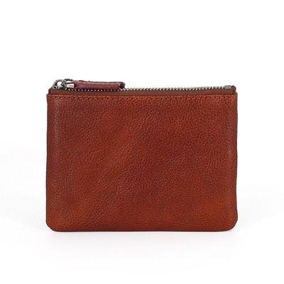 Portefeuille à Double fermeture éclair Vintage pour hommes, porte-cartes,  porte-monnaie, pochette, X43C