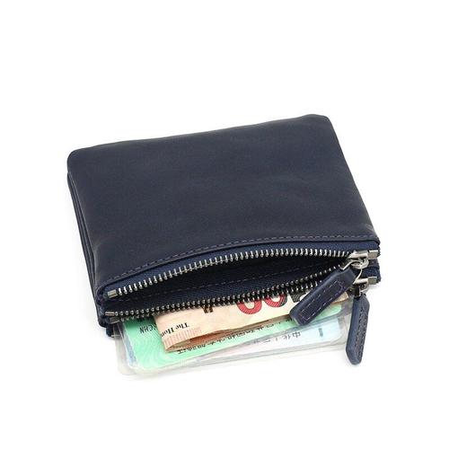 Portefeuille à Double fermeture éclair Vintage pour hommes, porte-cartes,  porte-monnaie, pochette, X43C