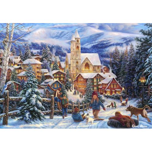 Chuck Pinson - Sledding To Town - Puzzle 12 Pièces