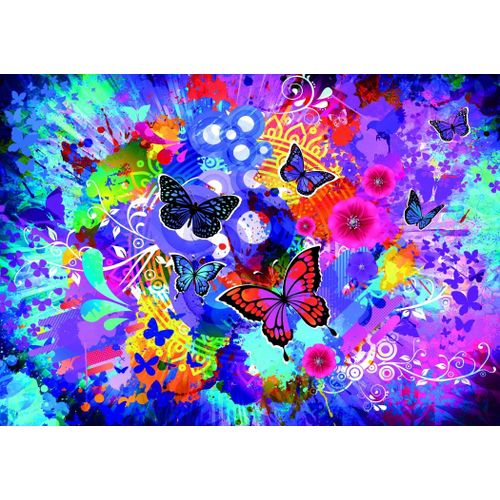 Fleurs Et Papillons Colorés - Puzzle 1500 Pièces