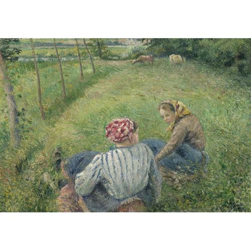 Camille Pissarro : Jeunes Paysannes Se Reposant Dans Les Champs Près De Pontoise, 1882 - Puzzle 104 Pièces