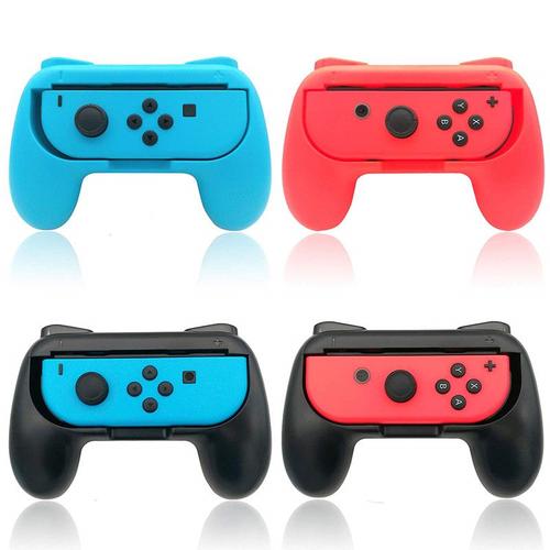 Nintendo Switch Ns Contrôleur Joy-Con Manette Support Poignée (1x Rouge Et 1x Bleu + 2x Noir)