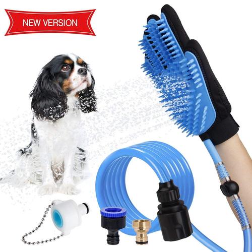 Pulvérisateur De Douche Pour Chiens Chats Animaux De Compagnie Gants De Massage Multifonctionnel Réglable En Silicone 250cm