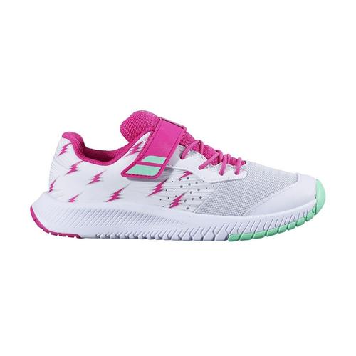 Chaussures: Babolat Pulsion All Court Blanc Rose Fille 32s21518 1058-Taille-27