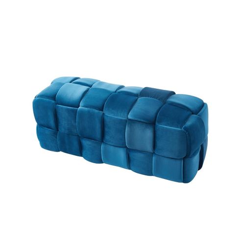 Banc Tressé En Velours Bleu Fabero