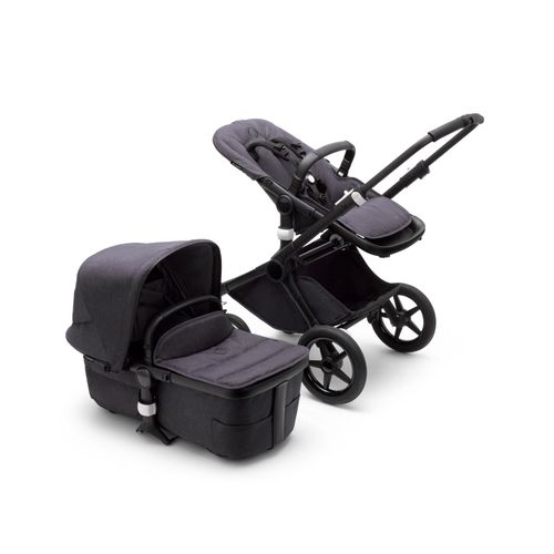 Pack Duo Poussette Fox 3 Complète Premium Châssis Noir - Noir Délavé - Bugaboo