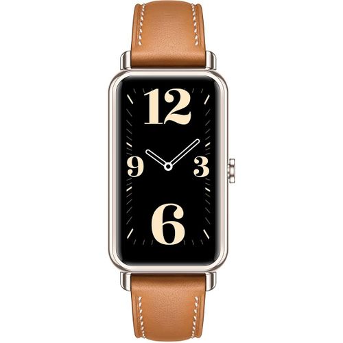 Huawei Watch Fit Mini - Doré Clair - Montre Connectée Avec Bracelet - Cuir - Brun Moka - Taille Du Poignet : 130-200 Mm - Affichage 1.47" - Bluetooth - 20 G