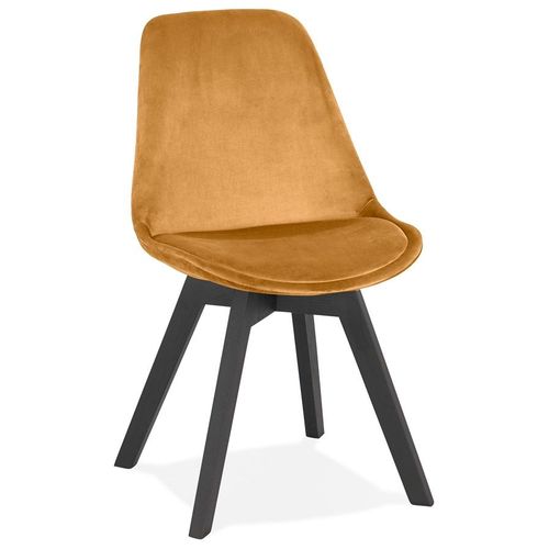 Chaise En Velours Moutarde 'joe' Avec Structure En Bois Noir
