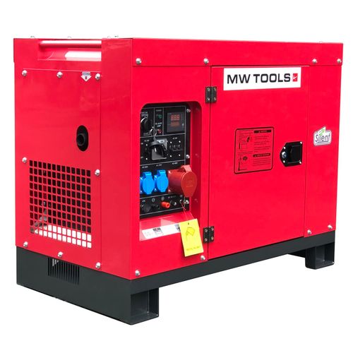 Groupe électrogène insonorisé diesel 8 kW 230V + 10kW 400V MW Tools DG100E