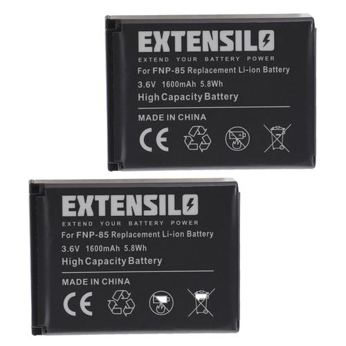 EXTENSILO 2x Batteries remplacement pour Aiptek NP-170 pour appareil photo, reflex numérique (1600mAh, 3,6V, Li-ion)
